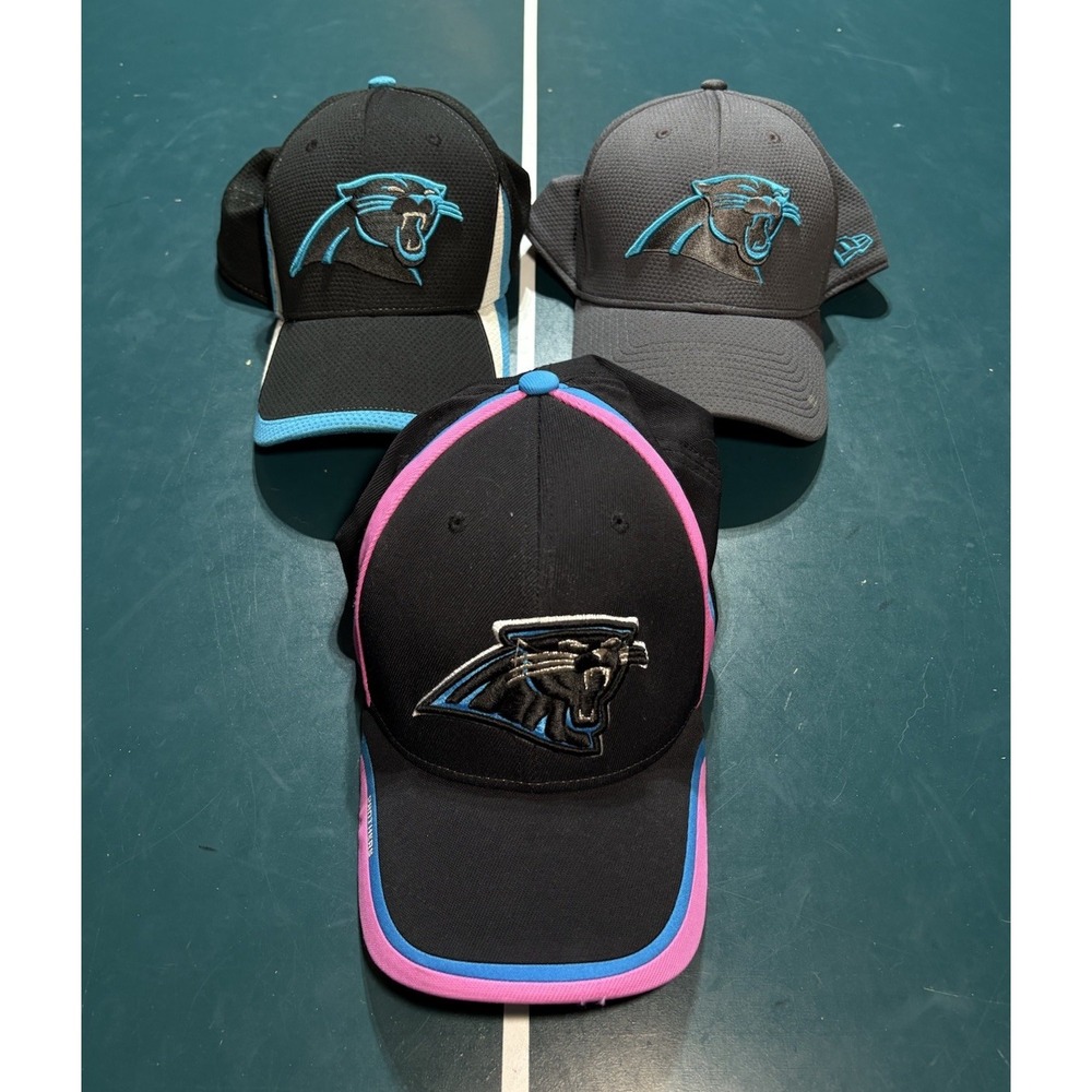 NFL Carolina Panthers New Era Fitted Baseball Hat‎ 3 Pack Size Medium Large